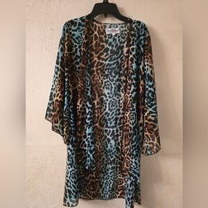Leopard Print Sheer Kimono